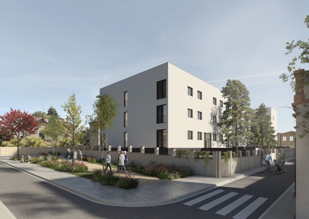 Render de Aura Bergara, fachada lateral